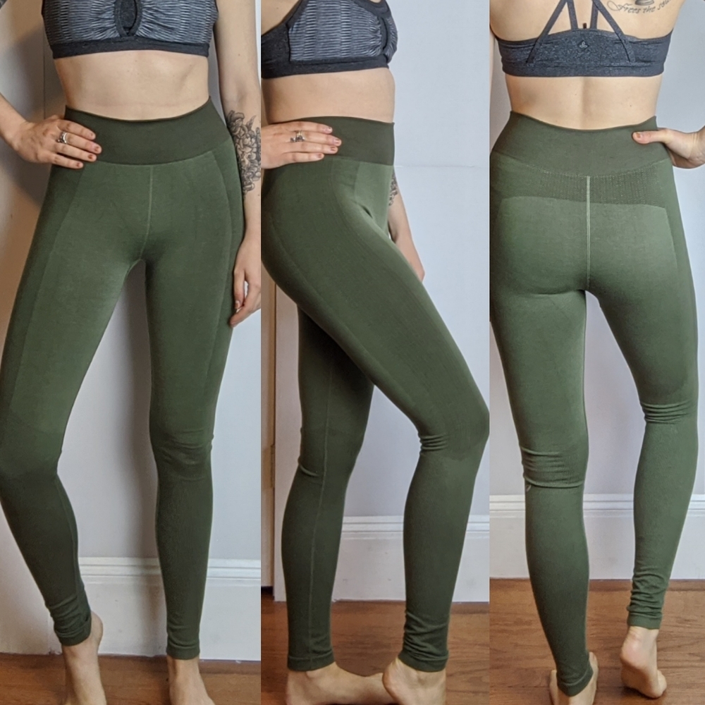 Asics Seamless High Rise Leggings Green Size small